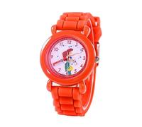Disney Valentine’s Kids' Plastic Time Teacher Analog Quartz Silicone Strap Watch, Red