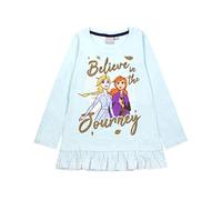Disney Vanilla Underground Frozen 2 Elsa and Anna Believe Long Sleeve Girl's Frill T-Shirt Blue