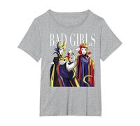 Disney Villains Bad Girls Artistic Group Portrait T-Shirt, Women's Plus, Heather Grey, 2X