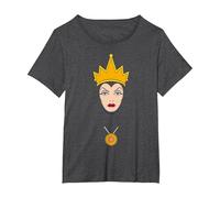 Disney Villains Evil Queen Big Face T-Shirt, Women's Plus, Dark Heather Grey, 6X
