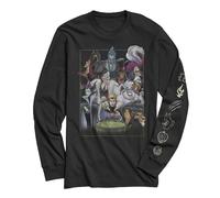 Disney Villains Group Collage Gaston Ursula Maleficent Hades Scar Hook Mens T-Shirt, Ls Black, S