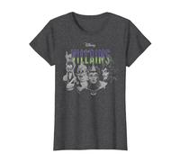 Disney Villains Group Shot Black And White T-Shirt, Women, Dark Heather Grey, 3X-Large