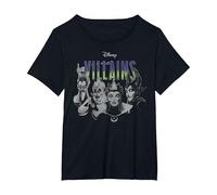 Disney Villains Group Shot Black And White T-Shirt, Women's Plus, Black, 6X