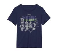 Disney Villains Group Shot Black And White T-Shirt, Women's Plus, Navy Blue, 3X