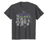 Disney Villains Group Shot Black And White T-Shirt, Youth, Dark Heather Grey, 2T