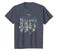 Disney Villains Group Shot Black And White T-Shirt, Youth, Heather Blue, 2T