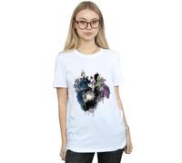 Disney Women's Villains Sketch Cotton Boyfriend T-Shirt in White | Size: Small Disney White S