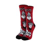 Disney Villains Socks | Novelty Dress Socks | Gifts For Her In Red Red