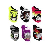 Disney Villains Teen Womens 6 Pack Socks (Teen/Adult), Villains Black/Multi, Large