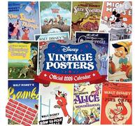 Disney Vintage Posters Calendar 2026 Square Calendar Gift Present with Free Organising Stickers, 305x305mm
