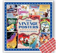 Disney Vintage Posters Calendar 2027 Square Calendar Gift Present with Free Organising Stickers, 305x305mm