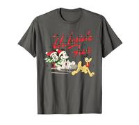 Disney Vintage Santa Mickey Minnie Pluto Yuletide T-Shirt