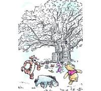 Disney Wall Picture by Komar Winnie The Pooh Playground Children's Room, Baby Room, Decoration, Art Print, Size 50 x 70 cm (Width x Height), Without Frame, WB063-50 x 70, Colourful