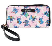 Disney Wallet Wristlet Mickey Minnie Mouse Winnie Pooh Zip Clutch Faux Leather, Stitch Multicolor, Clutch Wallet