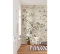 Disney Wallpaper baby bedroom wall mural 78x110in Winnie Pooh Map beige