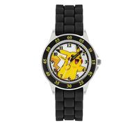 Disney Watches Pokemon Time Teacher Pikachu Black Silicone Strap Watch