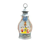 Disney Water Spinning Christmas Lantern by Moments in Time Lighted Holiday Decoration with Mickey, Minnie & Pluto Glitter Swirl Snow Globe Battery Operated Gift Ready Home Décor
