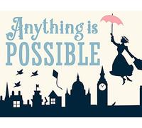 Disney, WDC100542, Mary Poppins - Anything is Possible 60 X 80cm Canvas Print, Multi-Color, 60 X 80cm