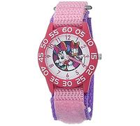 Disney Girls' Japanese Quartz Watch with Nylon Strap, Pink, 16 (Model: WDS000990)