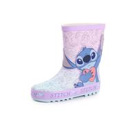 Disney Lilo & Stitch Girls Wellington Boots | Kids Wellies with Stitch Character All Over Print in Purple | Water Resistant Rubber Boots for Children | Classic Animation Movie Merchandise Gift
