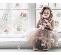 Disney Window Stickers - Princess Stardust Bubbles - Size 30 x 30 cm, 2 Sheets - Children's Room, Baby Room, Window Stickers