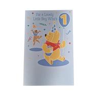 Disney Winnie The Pooh 1st Birthday Greetings Card for Boys Unique Design for Young Boys Happy 1st Birthday Card for Nephew/Grandson/Son/Brother,Cute Children/Kids Party Birthday Cards