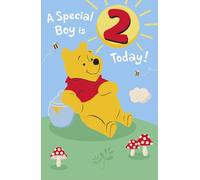 Disney Winnie The Pooh 2nd Birthday Greetings Card for Boys Unique Design for Young Boys Happy 2nd Birthday Card for Nephew/Grandson/Son/Brother,Cute Children/Kids Party Birthday Cards