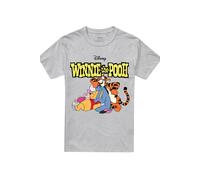 Disney Winnie The Pooh And Friends Retro Logo T-Shirt, Athletic Heather In Light Grey Light Grey
