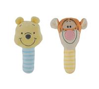 Disney Winnie The Pooh and Tigger Assorted Plush Lovie Rattle Set Pack of 2 - Soft and Cuddly Plush Material Built-in Rattle for Sensory Stimulation