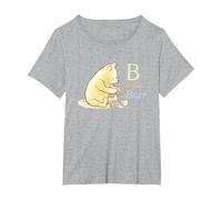 Disney Winnie the Pooh B Is For Bear Cute Sketch Pooh Logo T-Shirt, Women's Plus, Heather Grey, 4X