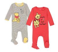 Disney Winnie The Pooh Baby Boys 2 Pack Sleep N' Play Coverall White/Red 12 Months