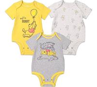 Disney Winnie The Pooh Baby Boys 3 Pack Short Sleeve Bodysuit 6-9 Months