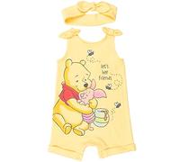 Disney Winnie The Pooh Baby Girls Romper Headband Set Yellow Newborn