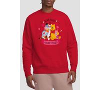 Disney Winnie The Pooh Bear Hugs Unisex Sweatshirt, Red, Small