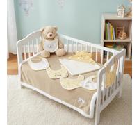 DISNEY - Winnie the Pooh Birth Pack - Bath Cape 70 x 70 cm + Blanket 75 x 100 cm + Set of 5 Bibs - Disney Winnie the Pooh