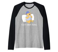 Disney Winnie the Pooh "Can't Adult Today" Funny Back to Bed Raglan Baseball Tee
