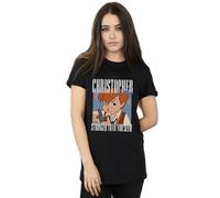 Disney Winnie The Pooh Christopher Robin Montage Cotton Boyfriend T-Shirt In Black Black XXL