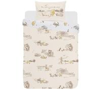 Disney Winnie the Pooh Cot Bed Duvet Cover Set, Reversible Toddler Bedding Set, Cotton Rich, Design, 120 x 150cm