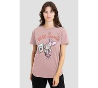 Disney Winnie The Pooh Dear Santa from Piglet Ladies T Shirt, Pink, Small