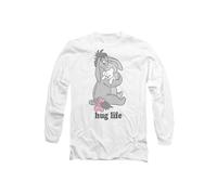 Disney Winnie The Pooh Eeyore Hug Life Valentine's Day Long Sleeve T-Shirt, White | Size: Small Disney White S