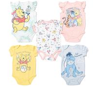 Disney Winnie the Pooh Eeyore Tigger Newborn Baby Girls 5 Pack Bodysuits 0-3 Months