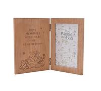 Disney Winnie The Pooh Folding Photo Frame - Wooden Double Picture Frame with Engraved Quote - Classic Pooh Nursery Decor - Disney Keepsake Frame for Boys & Girls