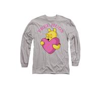 Disney Winnie The Pooh Free Hugs Valentine's Day Long Sleeve T-Shirt, Athletic Heather in Light Grey | Size: Medium Disney Light Grey M