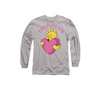 Disney Winnie The Pooh Free Hugs Valentine's Day Long Sleeve T-Shirt, Athletic Heather in Light Grey | Size: 2XL Disney Light Grey 2XL