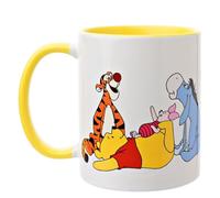 Widdop and Co. - Disney Winnie The Pooh & Friends Mug - Yellow/White Glazed Stoneware Icons & Villains Tigger, Piglet & Eeyore Drinking Cup - Officially Licensed Disney Merchandise (325ml / 11.4oz).