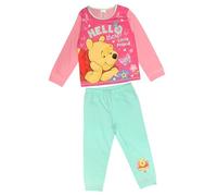 Disney Winnie The Pooh, Girls 2 Piece Pyjamas Set Hello There! Little Friend, Pink/Blue, Age 18 Months - 5 Years