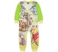 Disney Winnie the Pooh Girls Onesie in Green | Kids All In One Fleece Pyjama Loungewear | Piglett Tigger Eeyore Rabbit PJs Sleepsuit Nightwear | Pajama Bodysuit Romper Merchandise Gift for Children