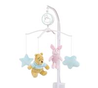 Disney Winnie The Pooh Hello Sunshine Nursery Musical Mobile with Plush Winnie The Pooh, Piglet & Aqua Cloud & Stars, Aqua, Yellow, Pink