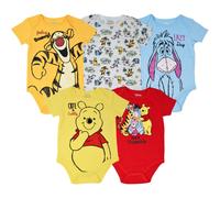 Disney Baby Unisex 5 Pack Bodysuits - Mickey Mouse, Lion King & Pixar