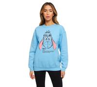 Disney Winnie The Pooh Ladies Sweater - Eeyore Sky Blue Sweatshirt Soft Fleece | Adults S-XL | Cosy Fit | Machine Washable